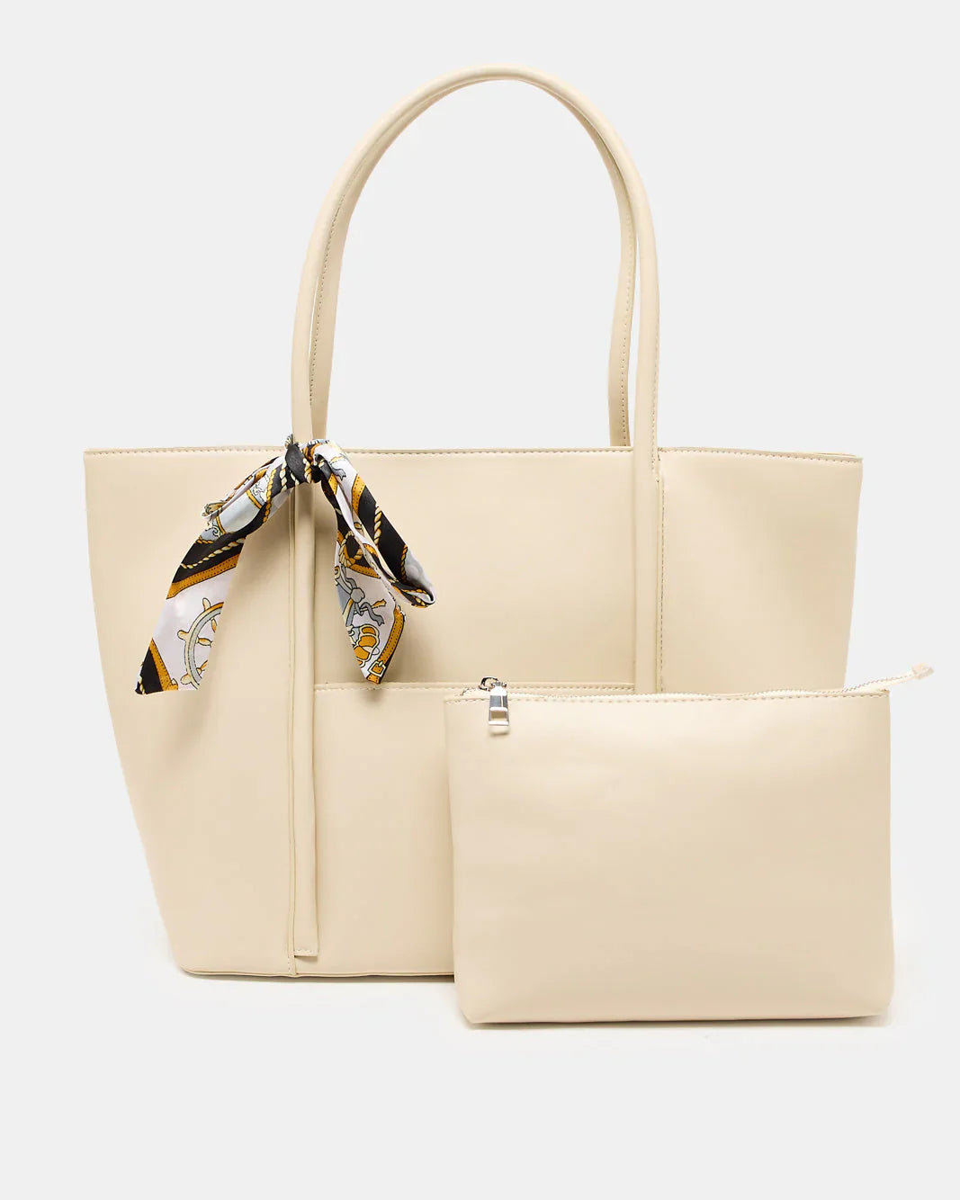 Elegant PU Leather Tote Bag with Scarf & Mini Pouch AH-031