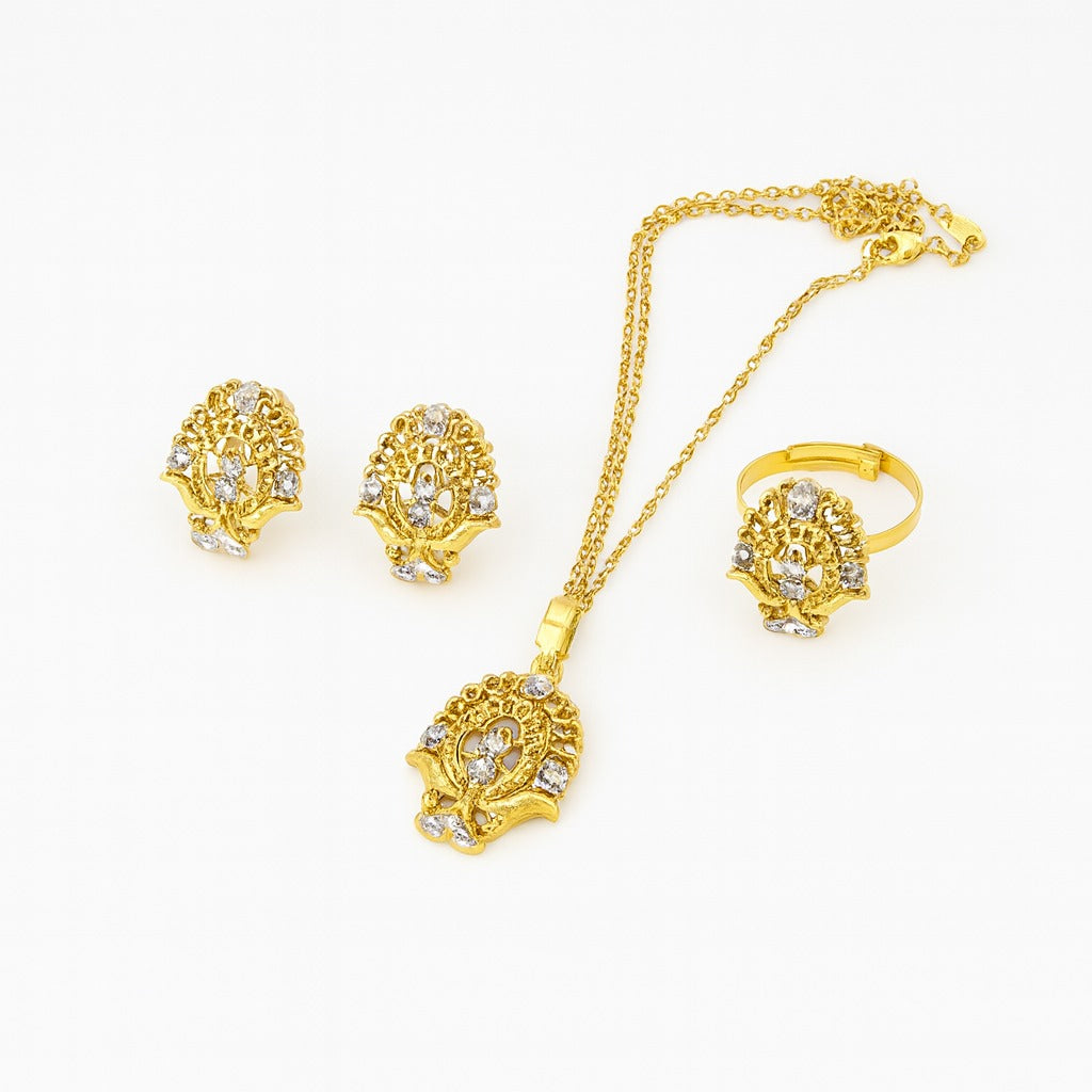 24K Handmade Gold Plated Designer Jewelry Set