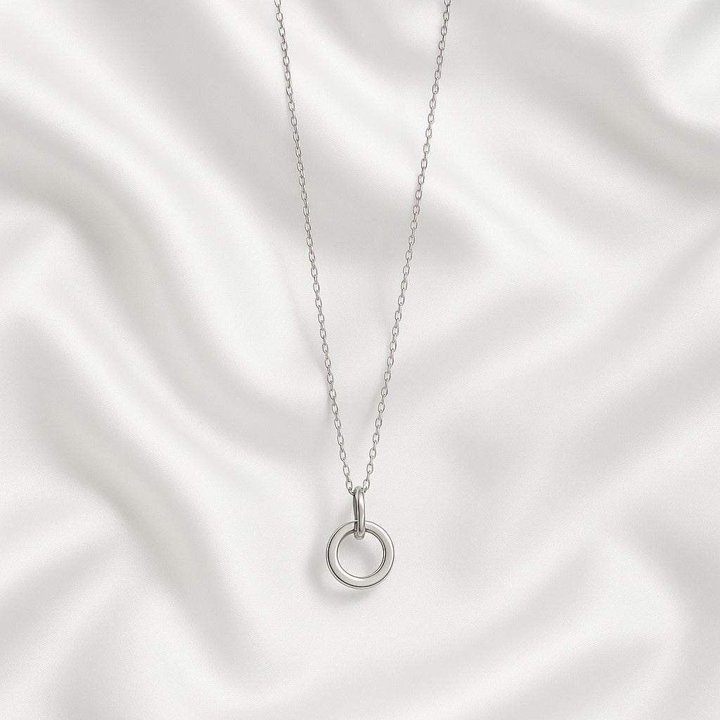 Minimalist Double Circle Stainless Steel Pendant Necklace