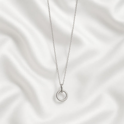 Minimalist Double Circle Stainless Steel Pendant Necklace