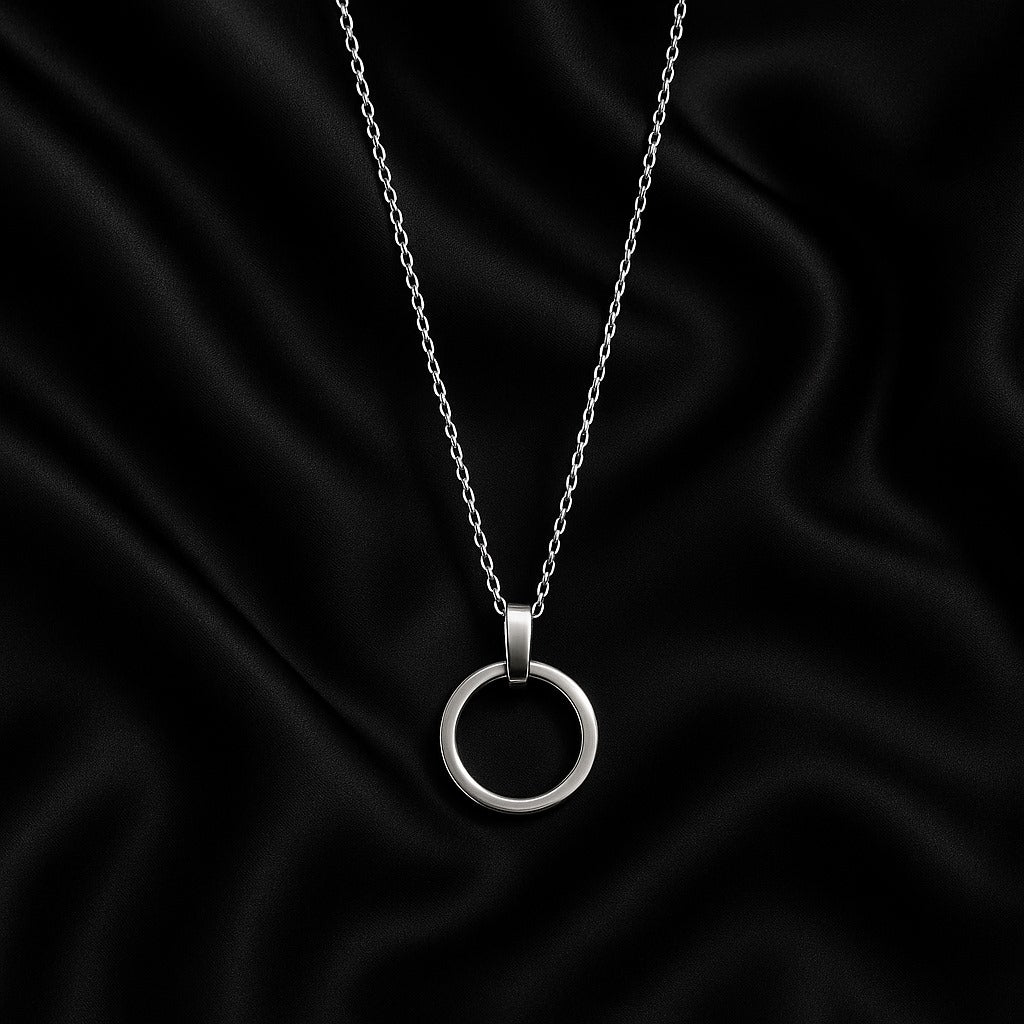 Minimalist Double Circle Stainless Steel Pendant Necklace