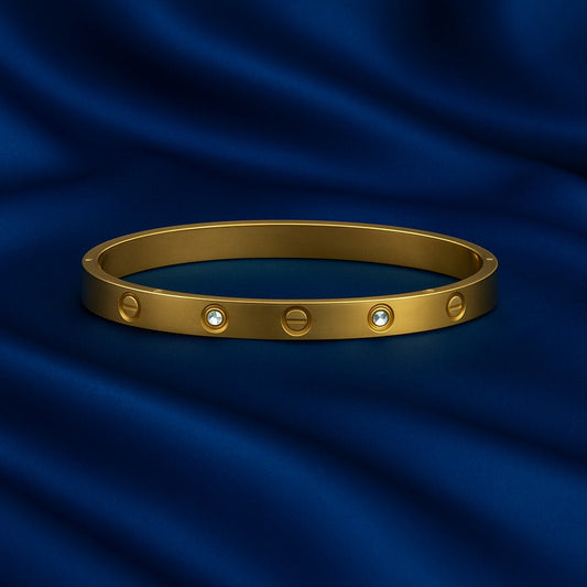 Classic Gold Crystal Bangle Bracelet for Women