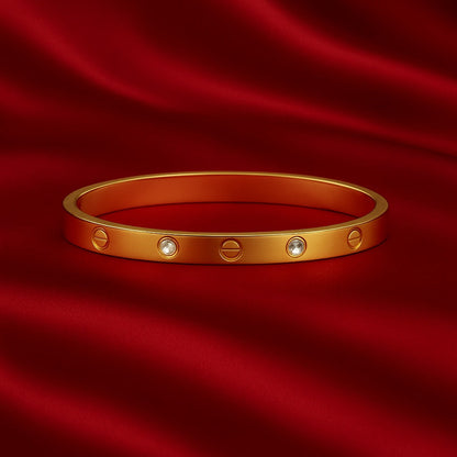 Classic Gold Crystal Bangle Bracelet for Women