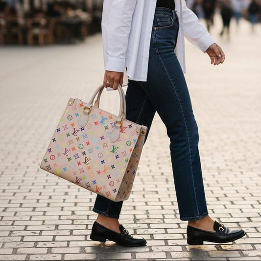 Luxury Multicolor Print Large Tote Bag for Women