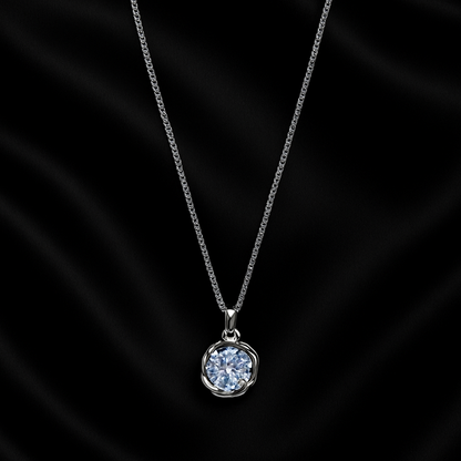 Elegant Silver Solitaire Pendant Necklace