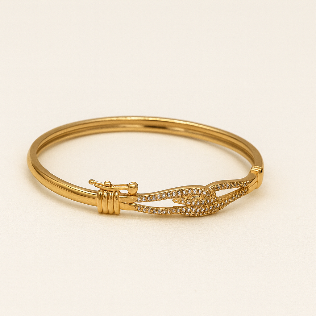 Gold-Plated Designer CZ Bangle for Women