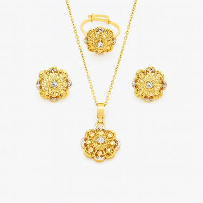 24K Handmade Gold Plated Floral Jewelry Set