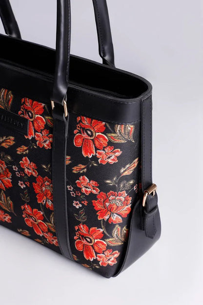 Elegant Floral Print Handbag for Women – Premium Tote Ba AH-37