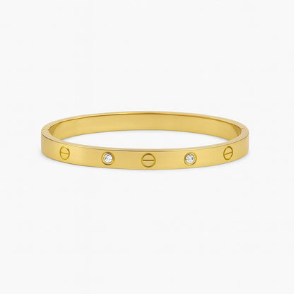 Classic Gold Crystal Bangle Bracelet for Women