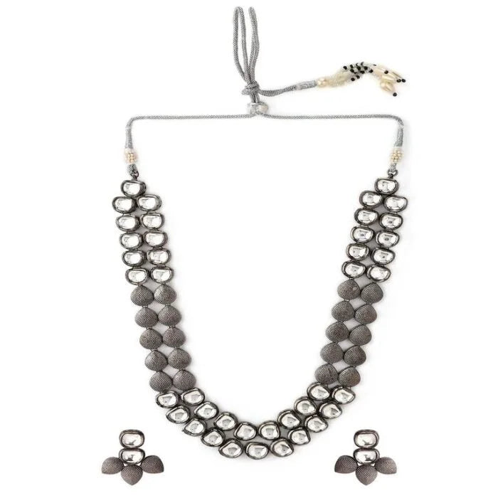 Handcrafted Silver Oxidized Necklace Set